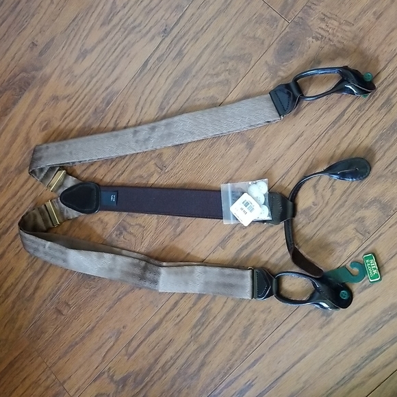 Men's Wearhouse Accessories Mens Brown Silk Suspenders Xlong Nwt